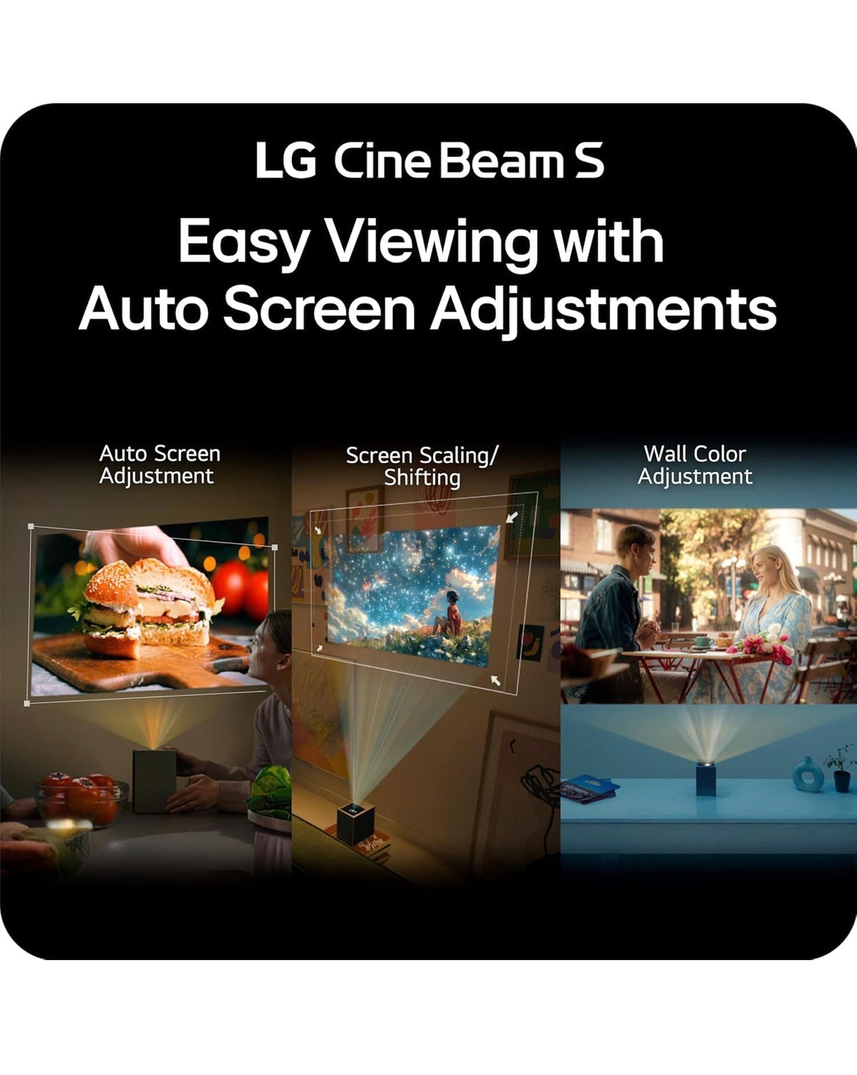LG CineBeam S 4K UHD Ultra Short Throw RGB Laser Projector with Dolby Atmos (PU615U)