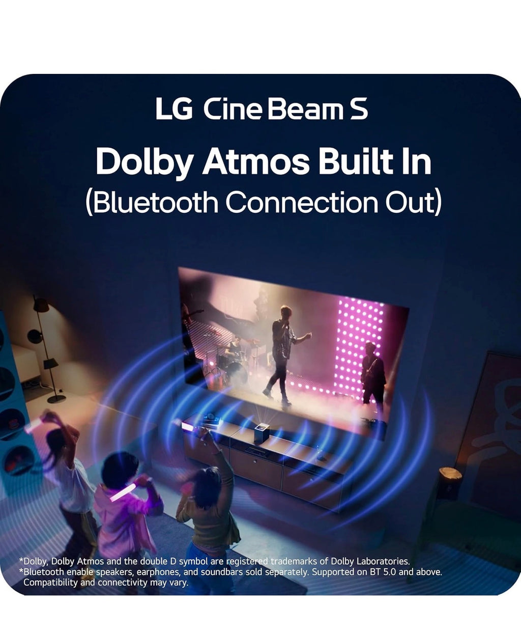 LG CineBeam S 4K UHD Ultra Short Throw RGB Laser Projector with Dolby Atmos (PU615U)