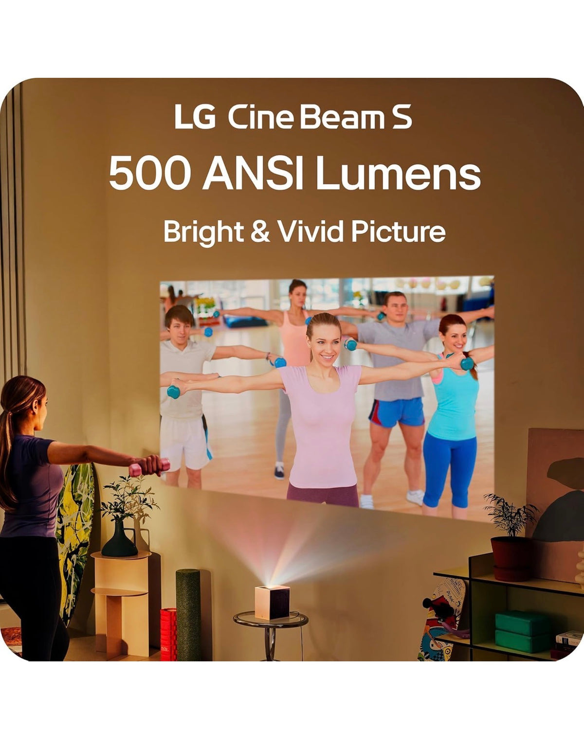LG CineBeam S 4K UHD Ultra Short Throw RGB Laser Projector with Dolby Atmos (PU615U)