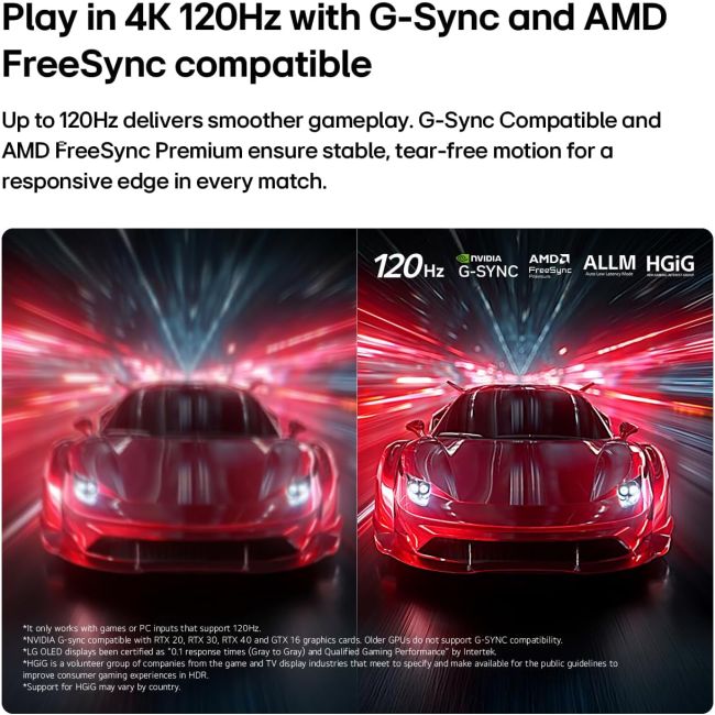 LG | 55" OLED AI 4K Smart TV α8 AI Gen3 120Hz G-SYNC FreeSync Dolby Vision/Atmos webOS 2026| OLED55B6EUA