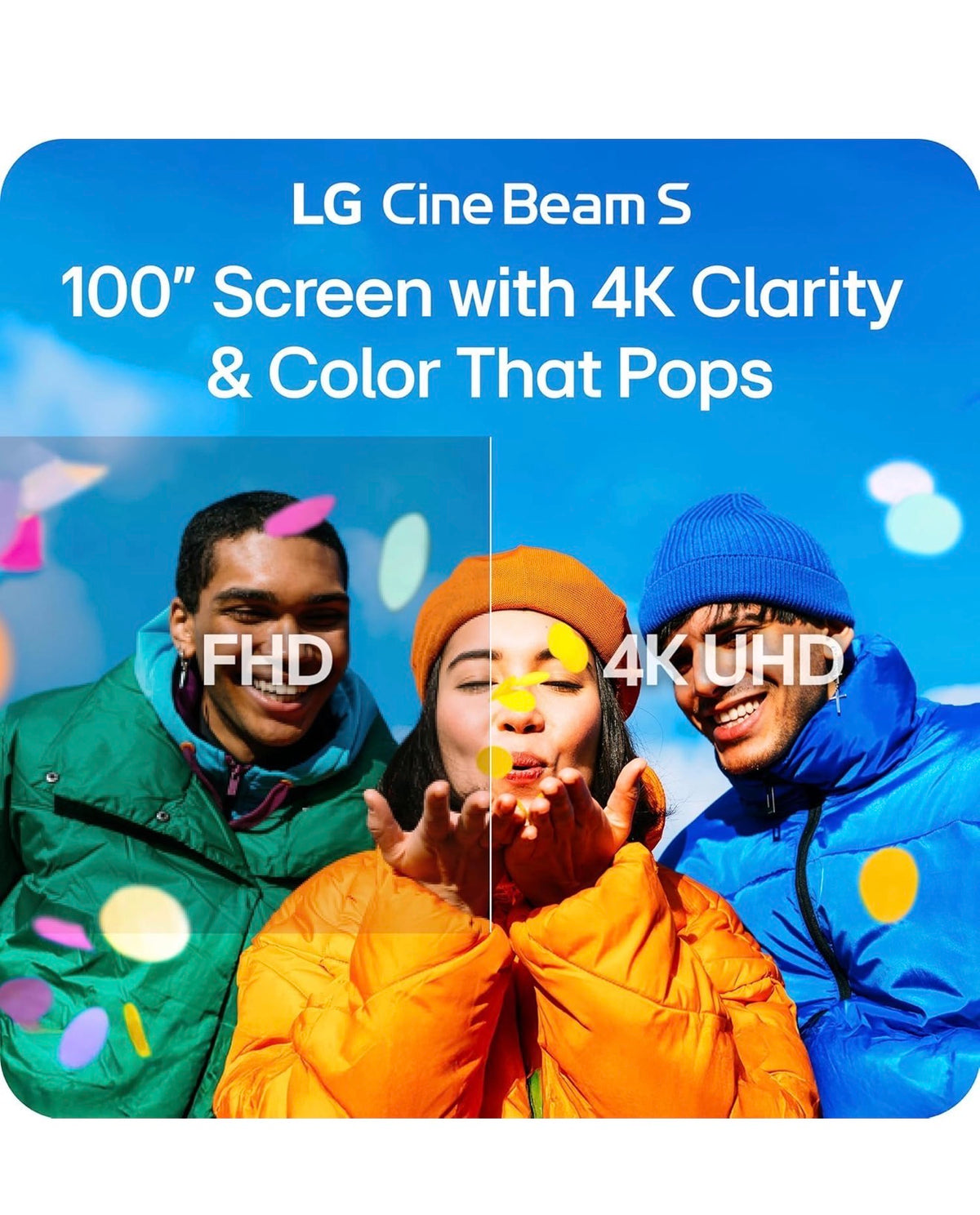 LG CineBeam S 4K UHD Ultra Short Throw RGB Laser Projector with Dolby Atmos (PU615U)
