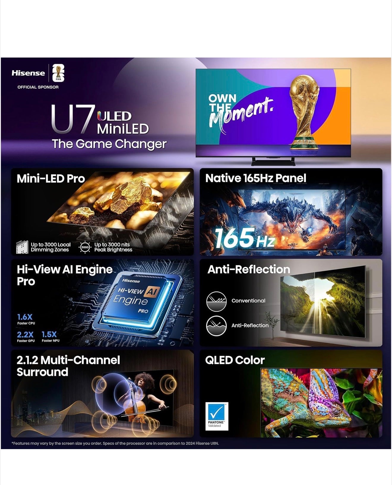 Hisense 55” U78QG Series 4K QLED Mini LED Pro TV