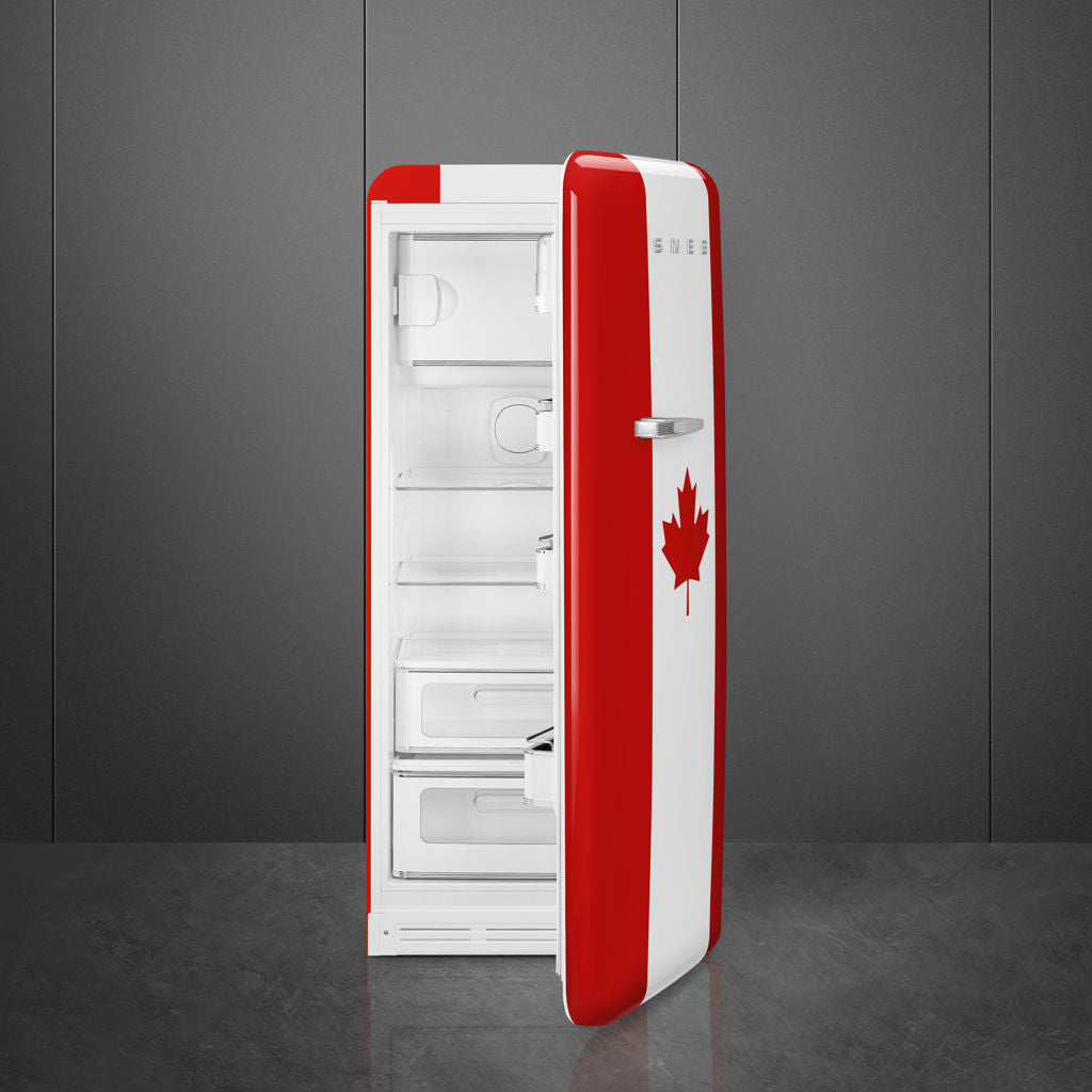 Smeg 24" 50's Retro Style Refrigerator — Canadian Flag Edition (open-box)